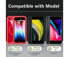 Owkey dėklas, skirtas iphone se 2020/2022 (iphone se 2/3), iphone 8/7 magnetinis apsauginis dėklas, skirtas mag-safe su integruota ekrano apsauga, 360 laipsnių telefono dėklas, skirtas iphone se 2/3/iphone 8/7