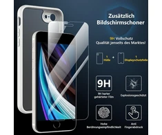 Owkey dėklas, skirtas iphone se 2020/iphone se 2022 (iphone se 2/3), iphone 8/iphone 7 dėklas su [1 x 9h apsauginiu stiklu], apsauginis dėklas, silikoninis matinis plonas telefono dėklas, skirtas iphone 8/7/6s/6
