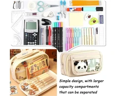 Ozxvxzo Kawaii 2-in-1 minkštas silikoninis penalas, mielas penalas-stovas su ištraukiamu rašiklio laikikliu mokyklai, biurui, mergaitėms, paaugliams (rudasis lokys), E, paprastumas