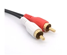 Paauksuotas 3,5 mm lizdas į 2 Rca kištukus audio stereo Y skirstytuvo kabelis Av adapteris išmaniesiems telefonams, planšetiniams kompiuteriams ir Mp3 grotuvams, namų kinui - 30 cm