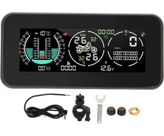 Padangų slėgio stebėjimo sistema Abs atspari aukštai temperatūrai gradientinis matuoklis Gps Hud ekranas su 2 išoriniais Tpms davikliais motociklams