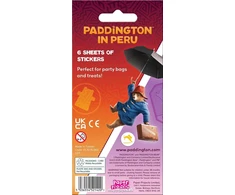 Paddington in Peru Party Bag lipdukai (6 lapai) oficialiai licencijuotas produktas daugkartinio naudojimo ant neakytų paviršių, amžius 3+, puikiai tinka kaip dovanų maišeliai arba kojinės, vaikų vakarėlio pasas