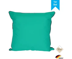Pagalvėlė 60 x 60 cm [2 vnt. rinkinys] – vandeniui atsparus pagalvėlės užvalkalas turkio žalumo (be pagalvės įdėklo) – vandeniui atsparus pagalvėlės užvalkalas kaip sodo pagalvėlė arba dekoratyvinė pagalvėlė – pagalvėlės užvalkalas