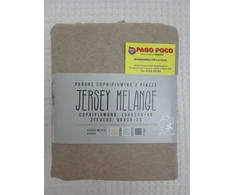 Patalynės komplektas Pago Poco antklodės užvalkalas + pagalvių užvalkalai 100% medvilnės jersey melanžo spalvos: pilka + smėlio + tamsiai pilka viengulė lova - dvigulė lova (smėlio spalvos, viengulė lova)