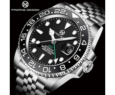 Pagrne Design vandeniui atsparus mechaninis automatinis laikrodis, stilingas rėmelis, nerūdijančio plieno apyrankė, vyriški laikrodžiai 40 mm