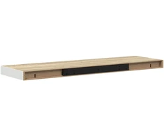 Pakabinama sieninė lentyna, ąžuolo/baltos, 80x23,5x3,8cm, MDF