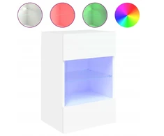 TV staliukas Pakabinama Tv spintelė Led Rgb 40x30x60,5 cm balta