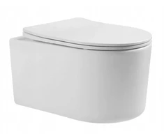 Pakabinamas bekraštis Wc puodas Maxima Mini su lėtai nusileidžiančiu dangčiu Massi