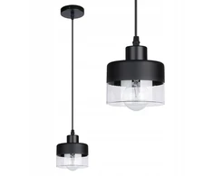 Pakabinamas šviestuvas Pakabinamas Led šviestuvas E27 juodas stiklinis Loft stilius