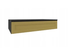 Pakabinamas tualetinis staliukas Retro Gold, juoda auksinė konsolė 60 cm, stalčius su „klik“ sistema, rašomasis stalas