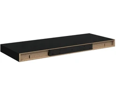 Pakabinamos lentynos, 2vnt., juodos, 60x23,5x3,8cm, MDF
