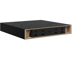 Pakabinamos lentynos, 4vnt., juodos, 23x23,5x3,8cm, MDF