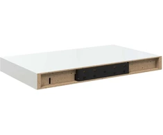 Pakabinamos sieninės lentynos, 4vnt., baltos, 40x23,5x3,8cm, MDF