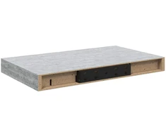 Pakabinamos sieninės lentynos, 4vnt., pilkos, 40x23,5x3,8cm, MDF