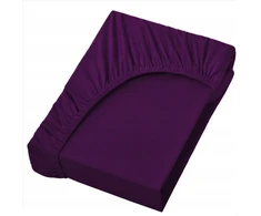 Paklodė su guma Luxury iš medvilnės satino 90x200cm violetinės spalvos