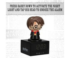 Paladone Harry Potter skaitmeninis žadintuvas - oficialiai licencijuotas, nuotaikos apšvietimas su Harry, naktinė lemputė su žadintuvu, kambario dekoracija Potter gerbėjams, juodas