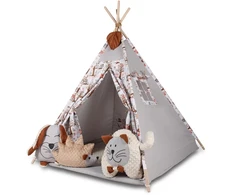 Palapinė Tipi Teepee Wigwam Kilimėlis + 3 miško gyvūnai