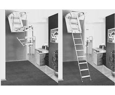 Palėpės laiptai, Liukas, Mini liukas 80x80 H=260 cm Baltas + papildomos kojelės