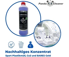 Pandacleaner® ultragarsinis valymo skystis ultragarsinėms vonelėms - koncentratas akiniams, papuošalams, dantų produktams, auksui, monetoms, stiklui, laikrodžiams (atspariems vandeniui) ir kt. | 1l / 2l / 3l