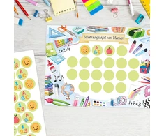Papierdrachen atlygio lenta vaikams, nuplėšiamas bloknotas, 10 lapų, motyvacinė koncepcija kaip mokymo priemonė, su puikiais lipdukais berniukams ir mergaitėms, mokyklinis motyvas, rinkinys 20
