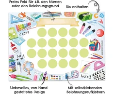 Papierdrachen atlygio lenta vaikams, nuplėšiamas bloknotas, 10 lapų, motyvacinė koncepcija kaip mokymo priemonė, su puikiais lipdukais berniukams ir mergaitėms, mokyklinis motyvas, rinkinys 20