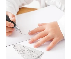 Parabolės braižymo trafaretas, 3 trafaretų rinkinys, vienetinė parabolė, geometrijos trafaretas, 366 Acr parabolinis trafaretas, kreivės liniuotė, mokymo priemonė, tikslūs matavimai matematikai ir technologijoms