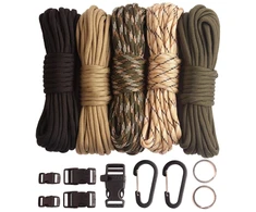 Paracord 550 virvės rinkinys su sagtimis karabinais 7 gijos 4 mm 30 m