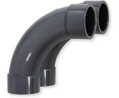 Ventiliatorius Paradies Pool Pvc alkūnė 90° skersmuo 50 mm su klijavimo movomis, Pvc-u movos vamzdžio jungtis vamzdžio žarnos klijavimo jungtis klijavimui, kokybė iš europo, kiekis: 2 vienetai