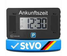 Parkwächter elektroninis parkavimo diskas su patvirtinimu automobiliui - automatinis skaitmeninis parkavimo diskas - elektrinis su patvirtinimu pagal Vokietijos kelių eismo taisykles - elektrinis parkavimo matuoklis automobiliui - juodas