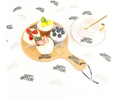 Parpix "happy Birthday" konfeti, dideli, 5 x 2,3 cm, 100 vnt., stalo dekoracija gimtadieniui, juodi sidabriniai, "happy Birthday" stalo dekoracija, blizgantys konfeti gimtadienio dekoracija, serpentinai gimtadieniui