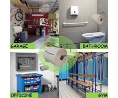 Parpyon® naujas industrialinio stiliaus tualetinio popieriaus laikiklis vonios kambariui, džiovyklė, idealiai tinka virtuvei, garažui, sporto salei, skirtas ritininio popieriaus vienkartiniams rankšluosčiams (mod.4)