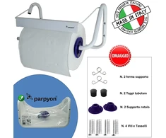 Parpyon® naujas pramoninis prie sienos montuojamas tualetinio popieriaus laikiklis vonios džiovyklės ritinėlių laikiklis idealiai tinka virtuvėje garaže sporto salėje vienkartinių popieriaus ritinių laikiklis (mod.1)