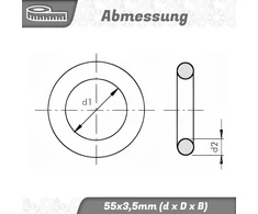 Parts and Parts O-ring žiedas 55 x 3.5 mm, aukštos kokybės Nbr 70 guminis sandariklis, Din 3771 Iso 3601 standartas, atsparus alyvai ir temperatūrai, patvarus elastomeris pramoninėms ir automobilių sandarinimo reikmėms