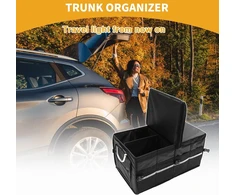 Partuto 1 x universalus automobilio bagažinės organizeris - kelių skyrių bagažinės laikymo organizeris su nuimamu dangčiu, sulankstomas - juodas
