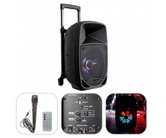 Muzikinis centras Party Light&amp;sound bluetooth Led 8'' 300w kolonėlė su akumuliatoriumi ir mikrofonu