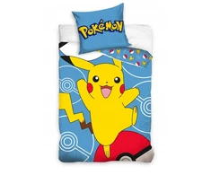Patalynės komplektas Jerry Fabrics Vaikiška patalynė Pokemonai Pikachu 140x200 anime Japonija Pikachu mėlyna