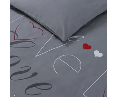Patalynės komplektas "vision Love" 140x200 cm, pilkas, 100% medvilnė