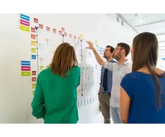 Patboard scrum lenta ir Kanban lenta - magnetinės kortelės - portretas - 16 vnt. rinkinys - oranžinė