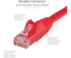 PATCH Startech 50 pėdų Cat6 Utp Komutacinis kabelis Etl Verified be užkabinimo - raudonas