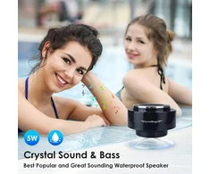Kompiuterio kolonėlės Patobulintas dušo garsiakalbis bluetooth, sertifikuotas ipx7 atsparus vandeniui garsiakalbis su siurbtuku ir kabliuku, įmontuotas mikrofonas, krištolo skaidrumo garsas ir sodrūs žemi dažniai, 12 val. grojimo laikas, sidabrinis