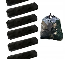 Patvarūs dideli šiukšlių maišai 120 l, Ldpe juodi
