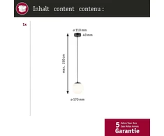 Paulmann 71073 led pakabinamas šviestuvas selection bathroom gove ip44 9w matinės juodos spalvos satininis vonios kambario šviestuvas