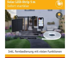 Paulmann 71193 saulės Led juosta 5 m šilta balta nuotolinis valdymas 1x baterija 18650 1500 Mah juoda