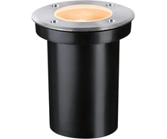 Paulmann 94732 led lauko šviestuvas įleidžiamas grindų šviestuvas auksinė šviesa atsparus vabzdžiams ip65 apvalus 110 mm 2200 k 4.3 w 320 lm 230 v nerūdijantis plienas plastikas gu10
