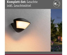 Paulmann 94864 led lauko sieninis šviestuvas zigbee 3.0 skyla su judesio davikliu, draugiškas vabzdžiams, ip44, 226 x 164 mm, reguliuojama šiluma, 10 w, 840 lm, 230 v, antracito spalvos aliuminis