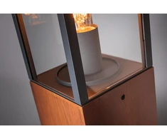 Paulmann Timba 94675 Led lauko šviestuvas, objektas Ip44 400 mm stulpelis be lemputės, kvadratinis, maks. 60 W, lauko, medinis, E27