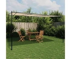 Pavėsinė, smėlio spalvos, 4x4m, audinys ir plienas, 180g/m²