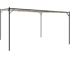Pavėsinė, smėlio spalvos, 4x4m, audinys ir plienas, 180g/m²