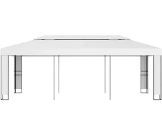 Pavėsinė su dvigubu stogu, baltos spalvos, 3x6m