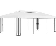Pavėsinė su dvigubu stogu, baltos spalvos, 3x6m